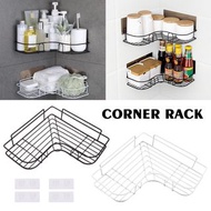 **包郵** 白色 免打孔 廚房三角儲物架 衛生間 臥室 浴室 轉角置物架 壁掛牆上收納架子