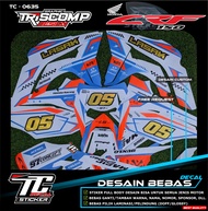Sticker Decal Motor CRF 150L Fullbody kombinasi Gold Carbon mix flo stabillo desain custom bisa requ