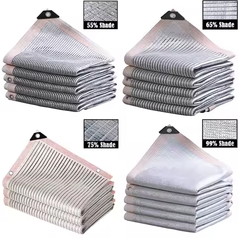 55%~99% Shade Rate Aluminum Foil Sunshade Net Garden Succulent Plants Reflective Sun Shelter Anti-UV