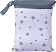 BebeBiu Baby Wet Bags for Cloth Nappies - Waterproof Polyester Wetbag with 2 Zip Pockets and Handle,