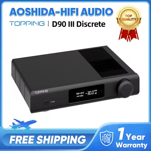 TOPPING D90 III Discrete Fully Balanced HiFi DAC PCM768 DSD512 BT5.1 Support LDAC with Remore Contro