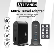 LEANON 268W GaN PD Fast Travel Charger Quick Charge 4 Type C 2 USB A Travel Adapter with UK/EU/US Pl
