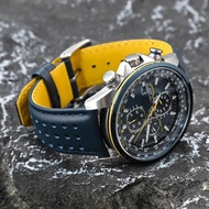 Genuine Leather Strap for Blue Angels Series Men Arc Curved Cowhide Watch Band for Blancpain Fifty F