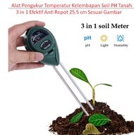 Alat Pengukur Temperatur Kelembapan Soil PH Tanah 3 in 1 Efektif