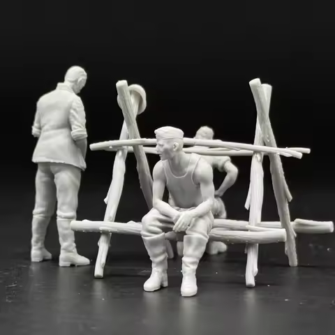 1/35 Scale German soldiers solved the problem 3 Figures Resin Model Miniature Military War Gaming