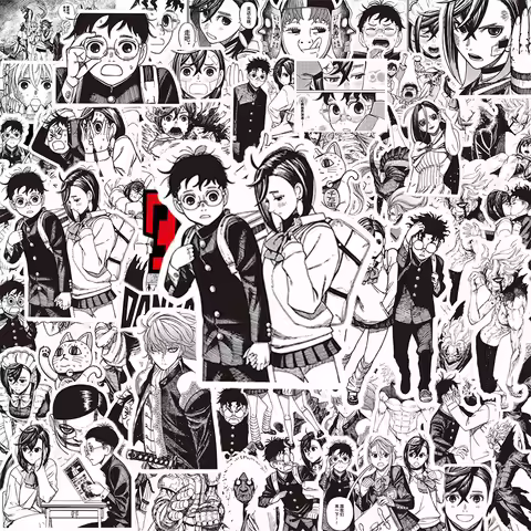 10/30/80pcs Black White Momo Ayase DANDADAN Anime Stickers Okarun Cartoon Decals DIY Phone Scrapbook