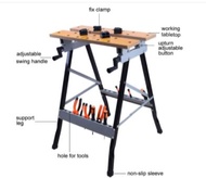 Portable Multi-Functional Home Folding Foldable Work Bench Woodworking Benches Portable Tool Workbench (upgrade)