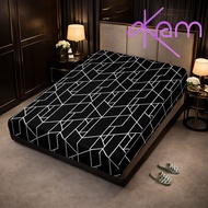 Sarung Kasur Busa Resleting Seprai Resleting  Motif Kotak Estetik Bahan Polycina Ukuran 80x200-180x2