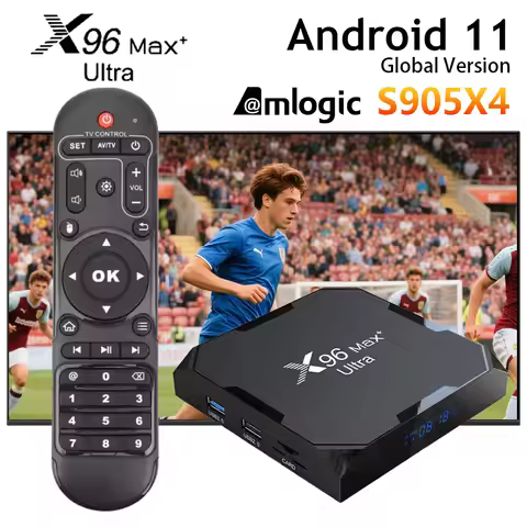 Original X96 Max Plus Ultra Android11 TV Box Amlogic S905X4 4G 32G/64G 2.4G&5.0G Dual WIFI USB3.0 8K