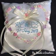 Customised Ring Pillow Embroidery Pillow Ring Bearer Pillow Wedding