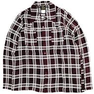 เสื้อเชิ้ตแขนยาวคอเปิด รุ่น Needles 2023AW ผลิตในญี่ปุ่น ลายสก็อต R/AC Mall Plaid ไซส์ NS197 สีบอร์โ