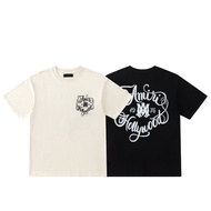 7280 Art Garden Letter Print Short Sleeve
