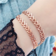 Russia 585 Purple Gold Bracelet Classic Wheat Ear Phoenix Tail Bracelet 14k Popular Recommendation