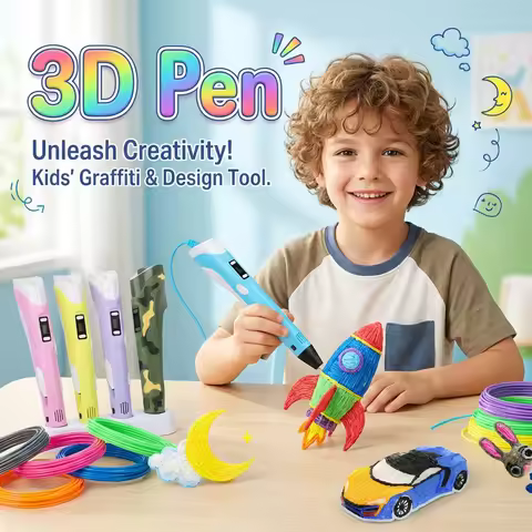 Children 3D Pen DIY Drawing Pens 40 Colors 1.75mm PLA Filament Boys 3D Printing Pen Girls Birthday G
