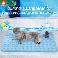 YUGOGO Cool Ice Silk Pet Cooling Mat ที่นอนแมว ที่นอนเจลเย็น ที่นอนแมวเบาะแมวฤดูร้อน Keep Cool ที่นอนหมา เบาะรองนอนเย็น ผ้าคุณภาพสูง XS-M-L