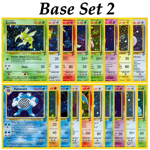 PTCG Pocket 2000 Base Set 2 OG Nostalgia Collectible Hitmonchan Scyther Clefable Pidgeot Mewtwo Trad
