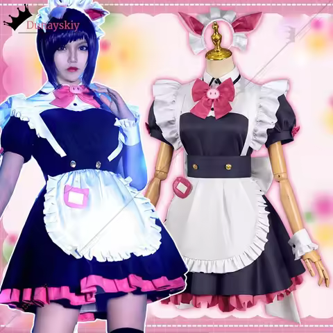Anime Akiba Maid War Wahira Nagomi Cosplays Wahira Nagomi/Mannen Ranko S-XL Maid Cos Dress Female Co