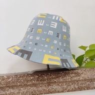 手工雙面漁夫帽/短帽簷/遮陽帽/水藍色/視力檢查表