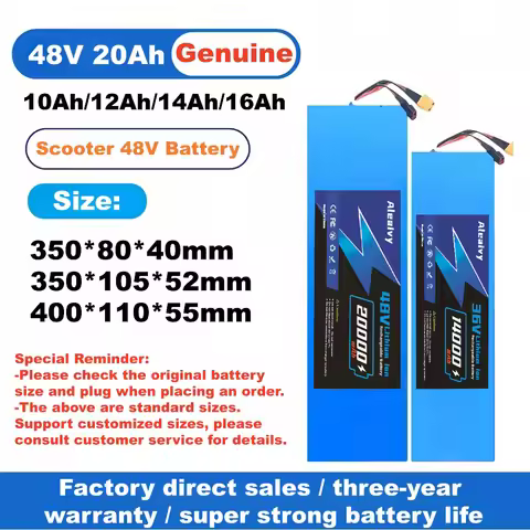 Aleaivy Genuine 48V 13S4P 10~20Ah Electric Scooters Li-ion Battery,built-in 30A BMS for Kugoo M4/M4P