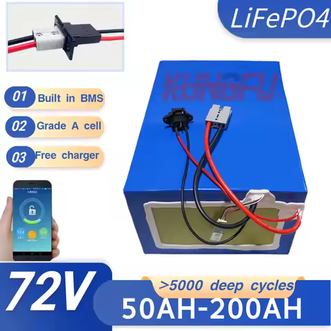KF-72V High Capacity LiFePO4 Lithium Battery for Scooter Motorcycle Tricycle Electric Car - 50Ah to 