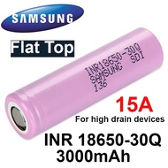 SAMSUNG INR18650-30Q 15A 3000MAH FLAT TOP 18650 BATTERY