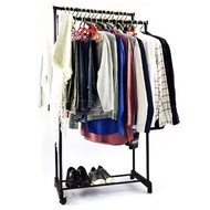 Ampaian penyidai baju / Penyangkut Baju kukuh dan Beroda Kunci / Shelves /Shelves Rack / Rak Besi Te