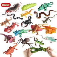 Oenux Reptile Simulation Snake Spider Lizard Insect Animals Model Action Figures Fun Anti Stress Soft TPR Halloween Toy Kid Gift
