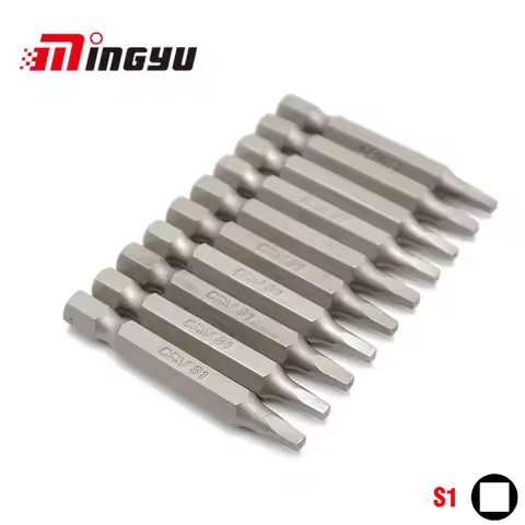 10PCS Square Screwdriver Bits S0 S1 S2 S3 Bit Set 1/4 Inch Hex Shank 50mm Long Screw Driver Tips For