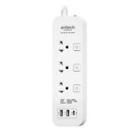 รางปลั๊กไฟ 3 ช่อง 3 สวิตช์ 3 USB ANITECH 3 เมตร สีขาว (1214351)