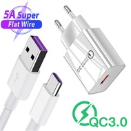 18w Quick charge usb Charger For Samsung A53 A33 A12 Huawei P Smart Z P40 P30 Lite Honor 9X 10 view 30 Pro 5A super Type C Cable