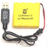 (Ready stok) 4.8v NI-CD battery AA700mAh + USB Charger 4.8v 250mA +charger 4.8v