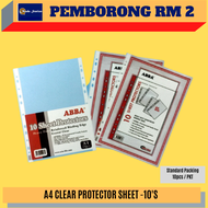 (RM2) A4 CLEAR PROTECTOR SHEET -10'S / NISO / NIKKI / ABBA / PROTECTOR SHEET / CLEAR / A4 / 10 SHEET