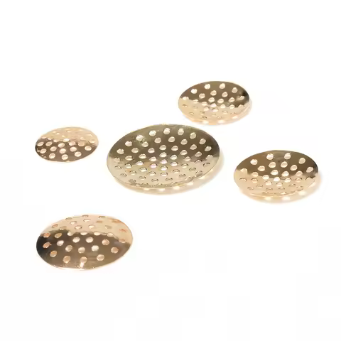 50pcs Brooch Base Brooches Bouquet Beading Back Holes Pad Cabochon Bezel Round Blank Tray Setting Be