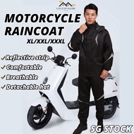 {SG} Motorcycle Raincoat Rain Jacket Bike Raincoat Raincoat Pants Outdoor Night Reflective Strip Rainproof Breathable