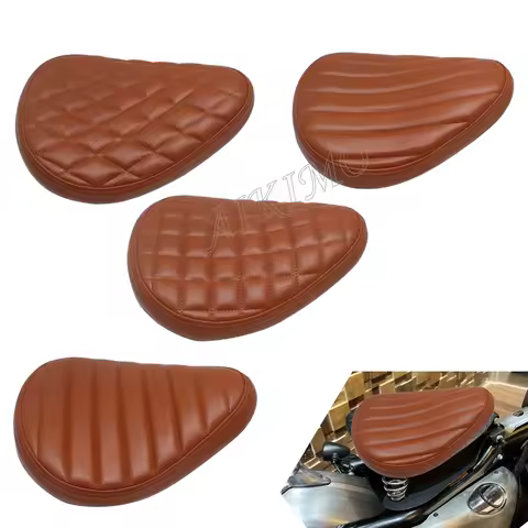 New Style Motorcycle Brown Driver Solo Seat Kit For Harley Honda Yamaha Kawasaki Bobber Chopper Univ