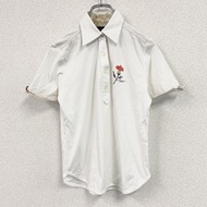 BURBERRY 短袖半扣襯衫，白色，M 碼，古著。