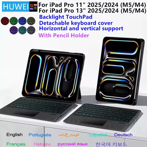 Backlight Magic Keyboard Case for iPad Pro M5 11 13 inch 2025 Smart Detachable Keyboard Cover for iP