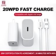 ZUZG 20W Fast USB C Charger PD Type C Power Wall Charger with Lightning Cable Quick Charge 4.0 3.0 Q