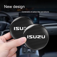 2 cái/Bộ Sợi Carbon Thật đế lót ly hình ô tô phụ kiện nội thất xe ô tô cho Isuzu Dmax mux mu MU-7 D-