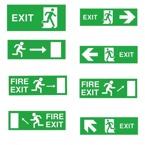 FUYOOHI Multiple EXIT Warning Sign Stickers for Door Stairs Home Garage Bumper Waterproof Vinyl PVC