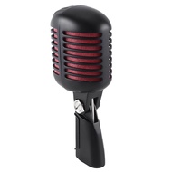 1 Piece Professional Classic Retro Dynamic Vocal Microphone Black & Red Metal For Live Performance K