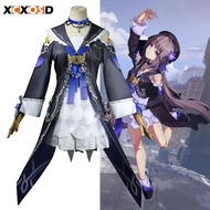 XCXOSD Honkai Star Rail Herta Cosplay Costume Qingque Role Play Suit for Women with Wig