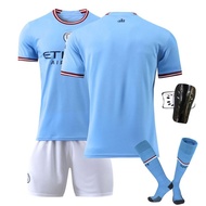 2025 2223 Manchester City Jersey No. 17 De Bruyne Home And Away Childrens No. 10 Aguero Football Jer