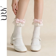 Lace Bow Socks Lolita Socks Women Spring Bow Lolita Sweet Cotton Socks260412