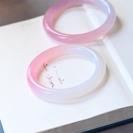 Gelang giok Cina bunga sakura gelang giok kecantikan merah muda setengah merah muda setengah putih g