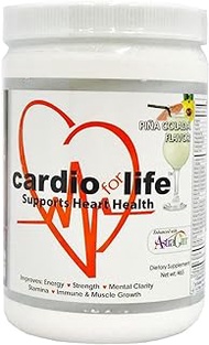 Cardio for Life L-Arginine Powder 16oz - Pina Colada - Natural Nitric Oxide Supplement for Cardiovascular Health - Regulate Cholesterol &amp; Blood Pressure - Increase Energy