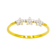 Happy Jewelry 3 Diamond Flower Rings Real Gold 37.5% (9K) ME044