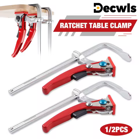 1/2 Pcs 200*60mm Ratcheting Table Clamps F-Clamp Woodworking Clamp Fixing Clamp, Quick Saw Track Cla
