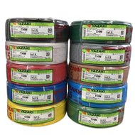 สายไฟ THW 1×4 sq.mm. ยาซากิ YAZAKI 100 เมตร สายแข็ง แกนเดียว ทองแดง มี 10 สี น้ำตาล THW wire 4 sq m.