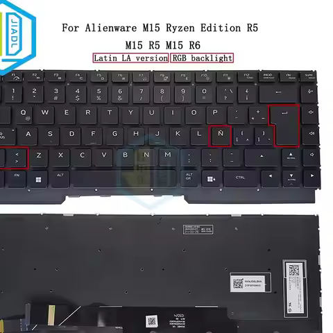 Latin RGB Backlit Keyboard For Dell For Alienware M15 Ryzen Edition R5 M15 R5 R6 038C17 38C17 G16 76